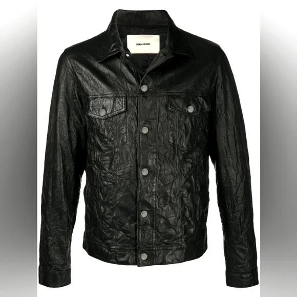 Zadig&VoltaireBase crinkle leather jacket - Picture 1 of 14
